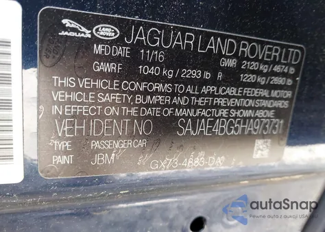 2017 Jaguar Xe 25T Prestige from USA, damaged, VIN SAJAE4BG5HA973731